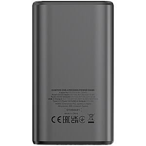 CANYON power bank OnPower 130 TFT 10000 mAh PD30W Dark Grey