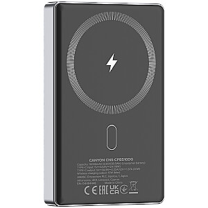 CANYON power bank OnPower 510 slim Magnetic 10000 mAh PD20W Beige