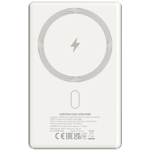 CANYON power bank OnPower 510 slim Magnetic 10000 mAh PD20W Dark Grey