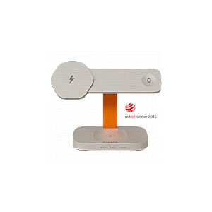 CANYON Wireless Charging Station Hexagon 310 3in1 LightGrey/Orange