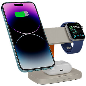 CANYON Wireless Charging Station Hexagon 310 3in1 LightGrey/Orange