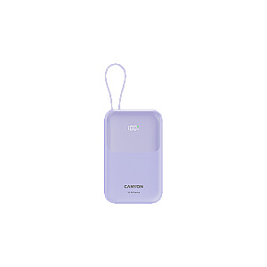 CANYON power bank OnPower 101 built-in cable 10000 mAh PD22.5W Purple