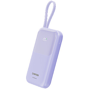 CANYON power bank OnPower 101 built-in cable 10000 mAh PD22.5W Purple