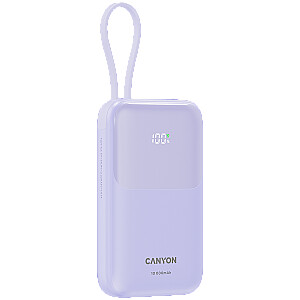 CANYON power bank OnPower 101 built-in cable 10000 mAh PD22.5W Purple