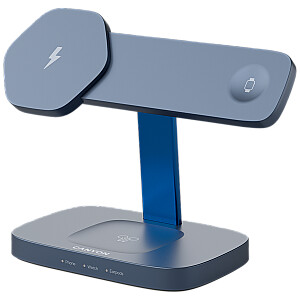 CANYON Wireless Charging Station Hexagon 310 3in1 DarkGrey/Blue