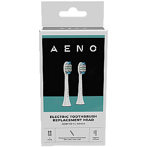 AENO Replacement toothbrush heads, White, Dupont bristles, 2pcs in set (for ADB0003/ADB0005 and ADB0004/ADB0006)