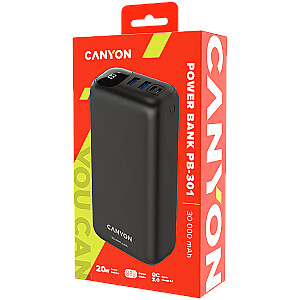 CANYON power bank PB-301 LED 30000 mAh PD 20W QC 3.0 Black