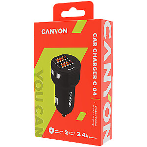 Canyon C-04 2.4A/2USB-A Чарна