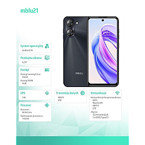 Viedtālrunis Mblu 21 4 GB / 64 GB Melns