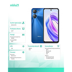 Viedtālrunis Mblu 21 6 GB / 128 GB Zils