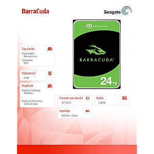 BarraCuda 24TB 3.5 collu cietais disks ST24000DM001