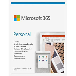 Microsoft 365 Personal PL (1 persona; 5 ierīces; 12 mēneši; fiziskā versija; Polija) (EP2-32454)