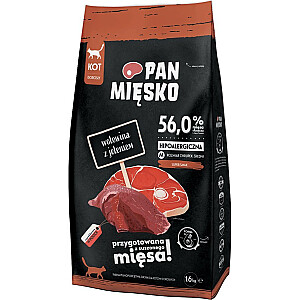 Pan Mięsko Сухой корм для кошек Говядина с олениной (взрослые) хрустящий M 1.6кг