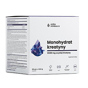 AURA HERBALS Monohydrat kreatīna 3000mg uztura bagātinātājs 30x3,41g