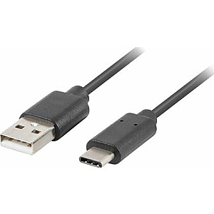 Kabel USB Lanberg USB-C - USB A 0.5m czarny (CA-USBO-10CU-0005-BK)