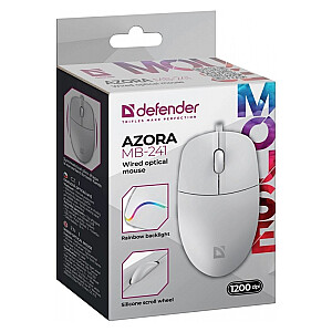 Vadu pele AZORA MB-241 1200 DPI balta apgaismojums