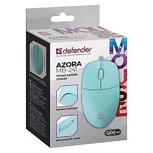 Vadu pele AZORA MB-241 1200 DPI piparmētru apgaismojums