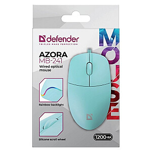 Vadu pele AZORA MB-241 1200 DPI piparmētru apgaismojums