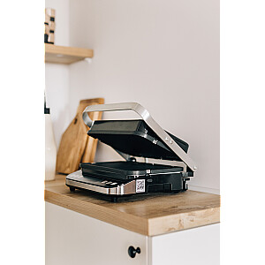 AENO ''Electric Grill EG1: 2000W, 3 heating modes - Upper Grill, Lower Grill, Both Grills  Defrost, Max opening angle -180°, Temperature regulation, Timer, Removable double-sided plates, Plate size 320*220mm''