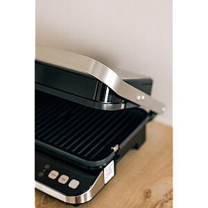 AENO ''Electric Grill EG1: 2000W, 3 heating modes - Upper Grill, Lower Grill, Both Grills  Defrost, Max opening angle -180°, Temperature regulation, Timer, Removable double-sided plates, Plate size 320*220mm''