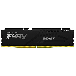 Kingston Technology FURY Beast 128GB 5600MT/s DDR5 CL36 DIMM (2 gabalu komplekts) Melns