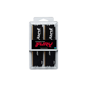 Kingston Technology FURY Beast 128GB 5600MT/s DDR5 CL36 DIMM (2 gabalu komplekts) Melns