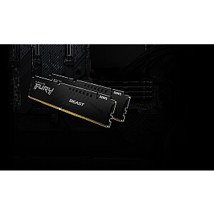 Kingston Technology FURY Beast 128GB 5600MT/s DDR5 CL36 DIMM (2 gabalu komplekts) Melns