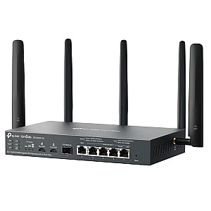 Omada Gigabit Gateway 4G+ Cat6 AX3000 VPN с 4-портовым PoE+ ПОРТ: 1× Gigabit SFP WAN/LAN порт, 1× Gigabit RJ45 WAN порт, 4× Gigabit WAN/LAN