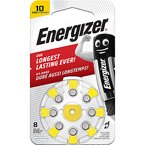 Cinka gaisa baterija AC10E (V10, HA10, PR70, 7005ZD) dzirdes aparātam 1,45 V Energizer 8 gab. blisterīši