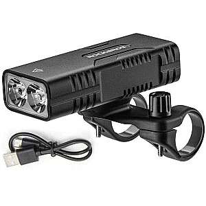 Rockbros velosipēda lampa ar power bank funkciju + USB-C uz USB-A kabeli, 850 lm, melna