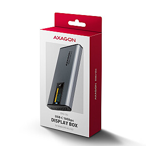 EEM2-SD2 Ārējā alumīnija korpuss bez skrūvēm USB-A/C 3.2 Gen2 M.2 NVMe/SATA LCD displejs