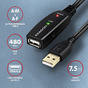 ADR-207 USB 2.0 A-M -> A-F активный удлинитель/усилитель 7.5м