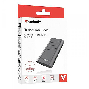 Verbatim TurboMetal 1TB ārējais SSD USB4 Type-C pelēks