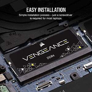 Corsair DDR4 - 16GB - 3200 - CL - 22 - Viens komplekts - Vengeance, melns