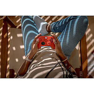 Microsoft Xbox bezvadu kontrolieris sarkans Bluetooth/USB spēļu vadība analoga / digitāla Xbox, Xbox One, Xbox Series S, Xbox Series X