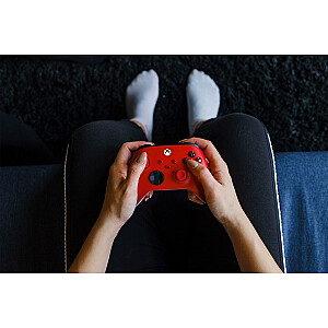 Microsoft Xbox bezvadu kontrolieris sarkans Bluetooth/USB spēļu vadība analoga / digitāla Xbox, Xbox One, Xbox Series S, Xbox Series X