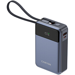 CANYON power bank OnPower 600 built-in cable 20000 mAh PD65W Dark Grey