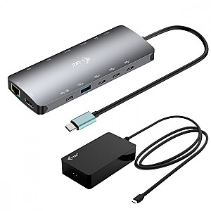 i-tec USB-C Metal Nano 3x Display Docking Station 2x HDMI 1x USB-C видео LAN Аудио Карта Читатель карт Питание 140W + Зарядное устройство 140W