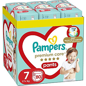 Pampers Premium Care biksīšu autiņi 7, 17+ kg, 80 gab.