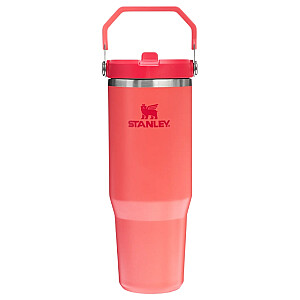 Termokrūze ar salmiņu The IceFlow Flip Straw 2.0 Tumbler 0,89L koraļu sarkanoranža 