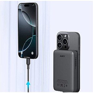 PB-MS04 Pelēks Qi2 PowerBank | 10000mAh | 20W | MagSafe PD