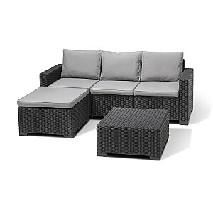 Угловой диван и столик California Chaise Lounge серый
