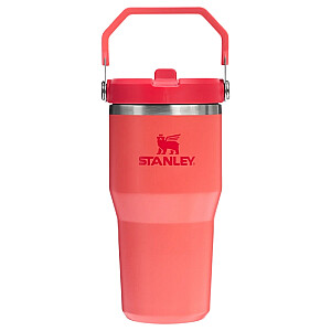 Termokrūze ar salmiņu The IceFlow Flip Straw 2.0 Tumbler 0,6L koraļu sarkanoranža