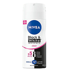 NIVEA Black&White Invisible Clear antiperspirants ar izsmidzinātāju 100ml