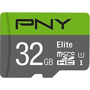 PNY Elite microSDHC 32GB + adapteris SD