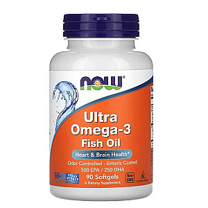 NOW Ultra Omega 3-D uztura bagātinātājs 90 kapsulas