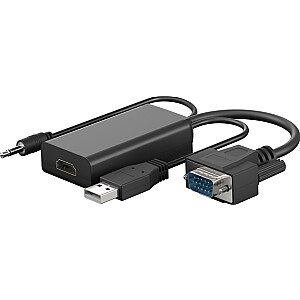 Pārveidotājs VGA - HDMI (nepieciešama papildu barošana pa USB) GOOBAY