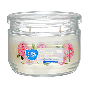 Svece arom. Aura Blooming flowers 30h, ar diviem degļiem 651985