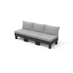 Dārza dīvāns trīsvietīgs Elements 3 Seater pelēks/gaiši pelēks