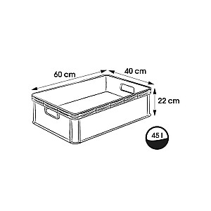 Transportēšanas kaste ar kravnesību līdz 60kg Robert 60x40x22cm 45L pelēka